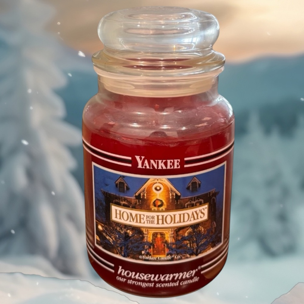 Yankee Candle Jar Vintage Home for the Holidays Rare Vintage Black Band Burgundy